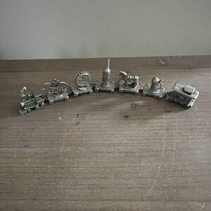 Vintage 1999 Complete Fort Budweiser Anheuser Busch 7 Piece Pewter Train